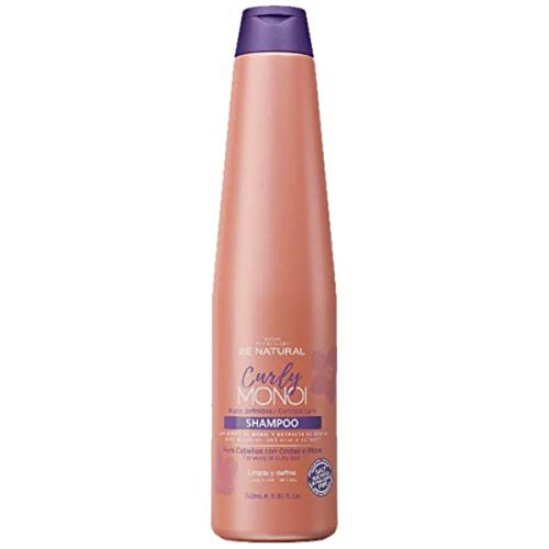 Be Natural Curly Monoi Champú, Rizos definidos, Aceite Monoi Altamente Hidratante, 350 ml, 1 unidad.