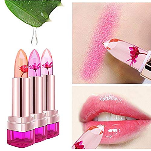 Beito Jalea del lápiz labial Hidratar Cambio de temperatura del color mágico decoloración jalea labial maquillaje profesional(Rosado)