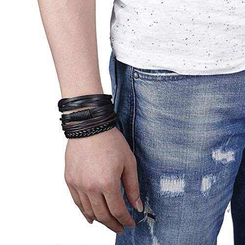 Besteel 24 Piezas Cuero Pulseras Árbol de la Vida para Hombre Mujer Trenzado Pulsera Cuentas de Madera Cuerda Brazalet Vintage Pulsera Ajustable