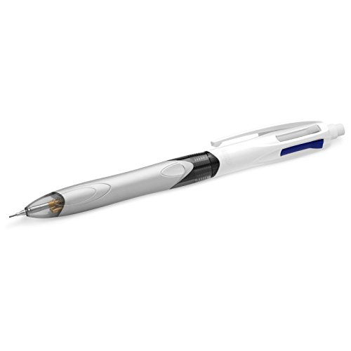 BIC 4 colores - Bolígrafo Multifunción 3+1HB con 12 Minas de Recambio 0,7 mm