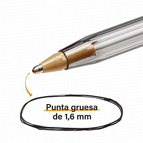 BIC Cristal Fun bolígrafos Punta Ancha (1,6 mm) – Rosa, Caja de 20 unidades