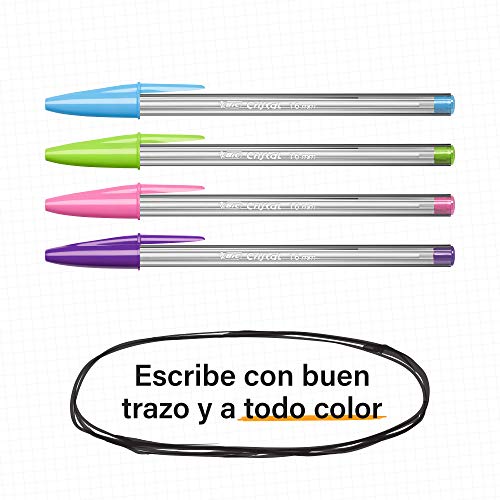 BIC Cristal Fun bolígrafos Punta Ancha (1,6 mm) – Rosa, Caja de 20 unidades