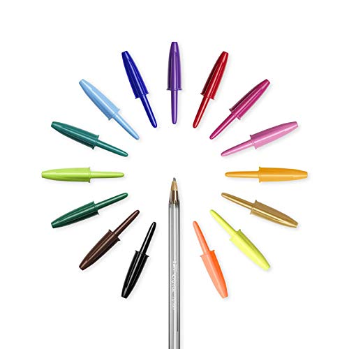 BIC Cristal Multicolour bolígrafos Punta Ancha (1,6 mm) – colores Surtidos, Bolsa de 20+7 unidades