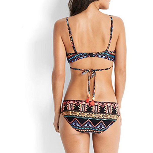 Bikinis Mujer,Dragon868 2020 Bohemia de Las Mujeres Empujar hasta Bra Playa Usar Bikinis para jovencitas (XL, Negro)