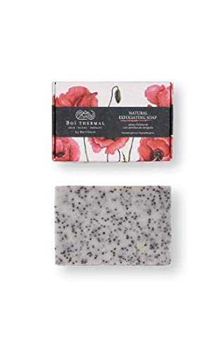 Boí Thermal Natural Exfoliating Soap. Jabón Exfoliante Natural. Con Semillas De Amapola. Cosmética Natural Y Vegana. Apto Para Pieles Sensibles. Hipoalergénico. Pastilla 100 gr.