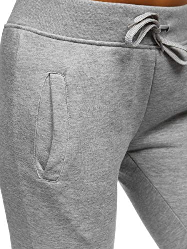 BOLF Mujer Pantalón Deportivo Pantalón de Chándal Largos Jogger Pantalones de Algodón Slim Fit J.Style CK-01 Gris L [F6F]