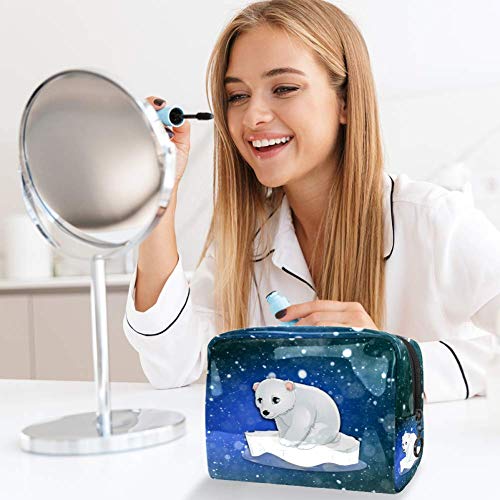 Bolsa de Aseo Neceser Oso de mar de Nieve Hombre y Mujeres Impermeable Neceser de Viaje Bolsa de Cosmético Viajes Vacaciones Fiesta Elementos Esenciales 18.5x7.5x13cm