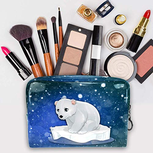 Bolsa de Aseo Neceser Oso de mar de Nieve Hombre y Mujeres Impermeable Neceser de Viaje Bolsa de Cosmético Viajes Vacaciones Fiesta Elementos Esenciales 18.5x7.5x13cm