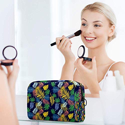 Bolsa de maquillaje personalizada para brochas de maquillaje, bolsas de aseo portátiles para mujeres, bolso cosmético, organizador de viaje con hojas desiguales