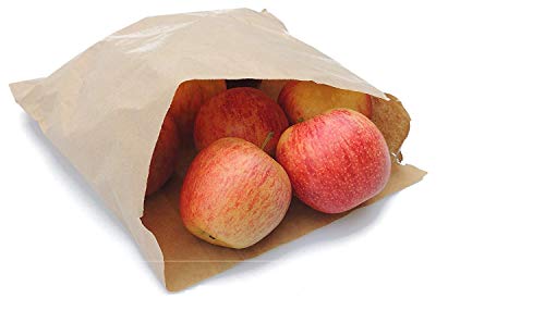 Bolsas de papel kraft marrón puro hecho en el Reino Unido, para alimentos, dulces, hongos, frutas, palomitas, bolsas biodegradables, reciclables, 7 x 9 pulgadas, Reino Unido Store 247 (100)