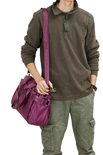 Bolso Bandolera Mujeres, Popoti Bolsas de Hombro Mano Nylon Impermeable Totalizador del Monedero Mochila Escolar Portátil Billetera Multifuncional Crossbody Bag (Púrpura)