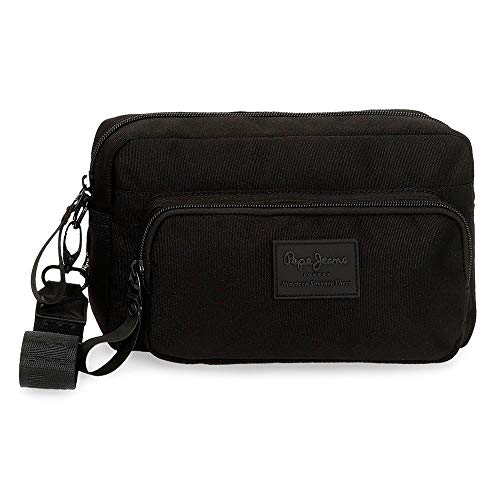 Bolso de Mano Pepe Jeans Denton Negro, 24.5 x 15 x 6 cm