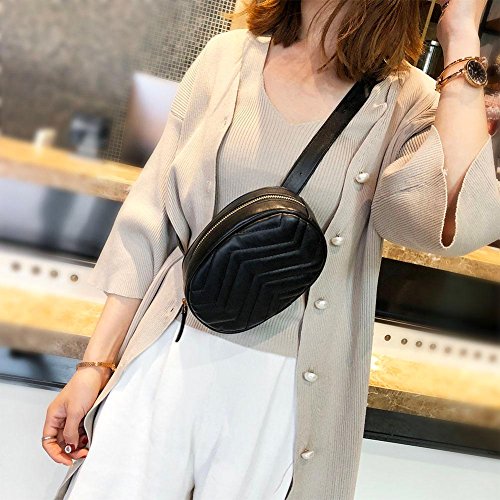 Bolsos de la cintura del cuero de la PU de las mujeres akaddy Fanny Bag Phone Belt Pouch Shoulder Zipper Bag