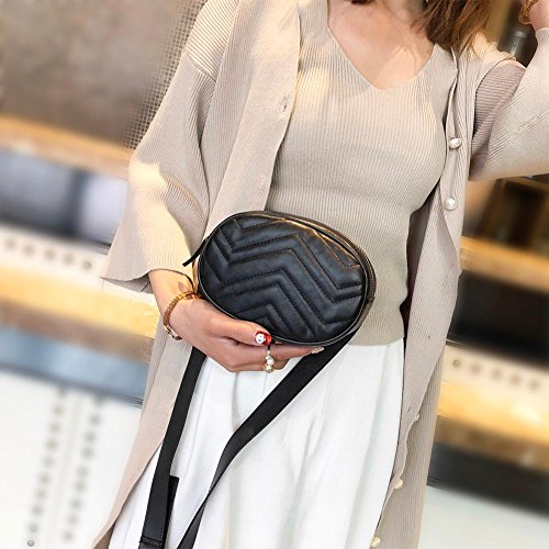 Bolsos de la cintura del cuero de la PU de las mujeres akaddy Fanny Bag Phone Belt Pouch Shoulder Zipper Bag