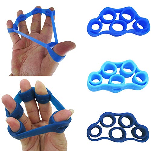 Boolavard - Juego de 3 extensores de mano para ejercitar el dedo y fortalecer el entrenamiento de fuerza, para artritis, túnel carpiano, ejercicio, guitarra y escalada de rocas