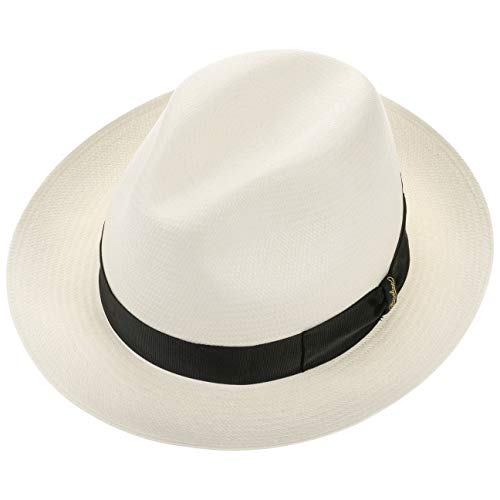 Borsalino Sombrero Panamá Black Small by Panamásombrero de Paja (58 cm - Natural)