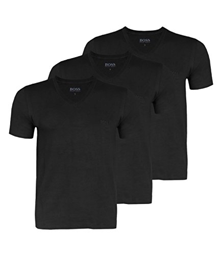 Boss - Camiseta para hombre (3 unidades) Negro XL