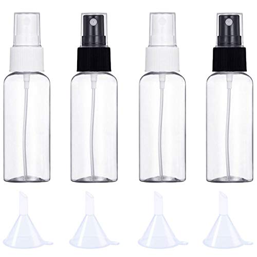 Botellas de viaje, 30 ml, transparentes, con atomizador, para el hogar, botellas para cosméticos, etc. paquete de 4