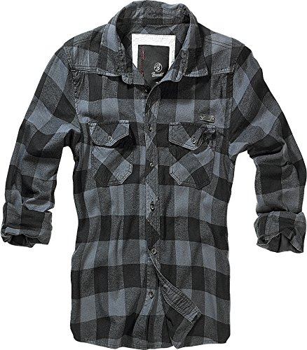 Brandit Check Shirt Camisa, Gris-Negro, L para Mujer