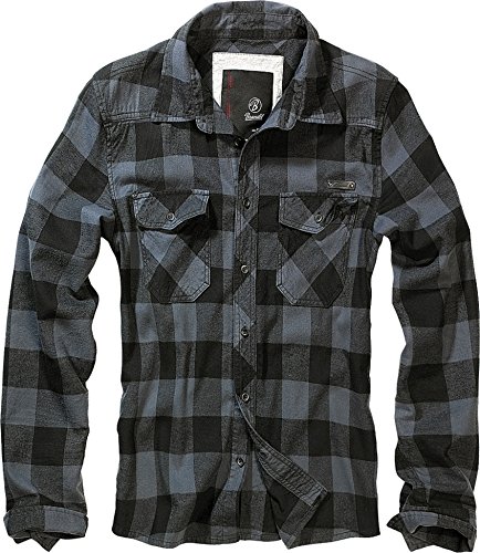 Brandit Check Shirt Camisa, Gris-Negro, L para Mujer