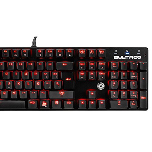 Bultaco Metralla GTS 501 - Teclado mecánico USB, (USB, 105 Teclas, retroiluminación LED roja, Anti-Ghosting) - Teclado QWERTY Español