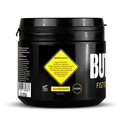 BUTTR Fisting Cream (500ml) Lubricante a base de silicona, crema lisa y gruesa para penetración dura, sin perfume en blanco, protege contra lesiones, es más amigable con la piel, con instrucciones