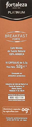 Café Fortaleza - Cápsulas De Aluminio Café Breakfast Forte Compatibles Con Nespresso - Pack 5 X 10 - Total 50 Cápsulas