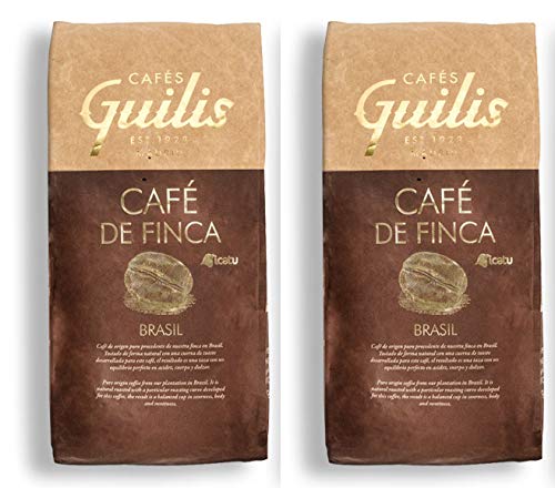 CAFES GUILIS DESDE 1928 AMANTES DEL CAFÉ - Café Origen de Brasil en Grano Arábica Tueste Natural Finca Icatu Minas Gerais 2 kg