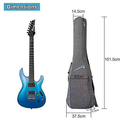 CAHAYA Bolsa Guitarra Electrica Acolchada 9mm Funda para Guitarra Electrica con Un Bolsillo Frontal para Libros de Música