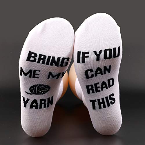 Calcetines para tejer con texto en inglés «If you can read this bring me my ovel», regalo de cumpleaños, Calcetines de hilo, M