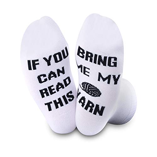 Calcetines para tejer con texto en inglés «If you can read this bring me my ovel», regalo de cumpleaños, Calcetines de hilo, M