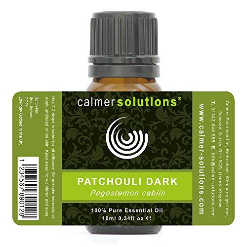 Calmer Solutions Patchouli 100 Oscuro% Aceite Esencial Aromatherapy 10ml