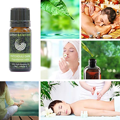 Calmer Solutions Patchouli 100 Oscuro% Aceite Esencial Aromatherapy 10ml