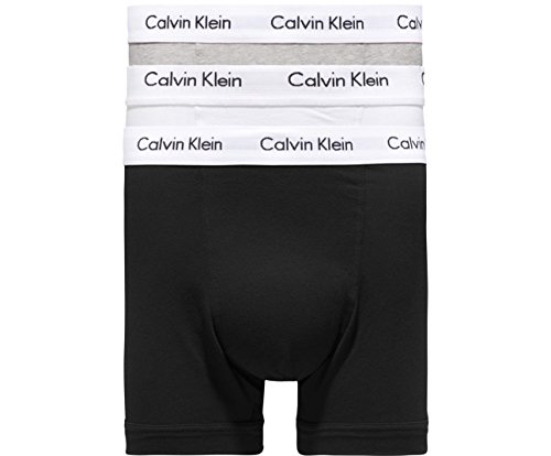 Calvin Klein 000NB1770A Bóxer, Blanco/Gris/Negro, S para Hombre