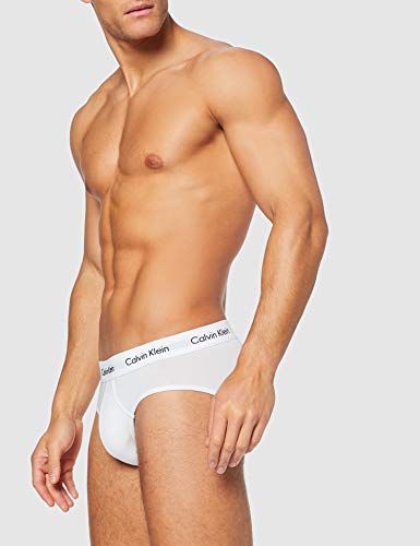 Calvin Klein 3P Hip Brief, Calzoncillos para Hombre (3 unidades), Blanco (White), Large