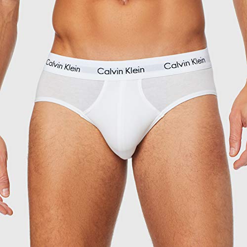 Calvin Klein 3P Hip Brief, Calzoncillos para Hombre (3 unidades), Blanco (White), X-Large