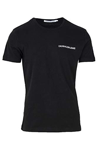 Calvin Klein Chest Institutional Slim SS tee Camiseta, Negro (CK Black 099), Medium para Hombre