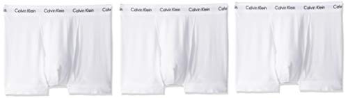 Calvin Klein Hombre - Pack de 3 bóxers de tiro medio - Cotton Stretch, Blanco, L, (Pack de 3)