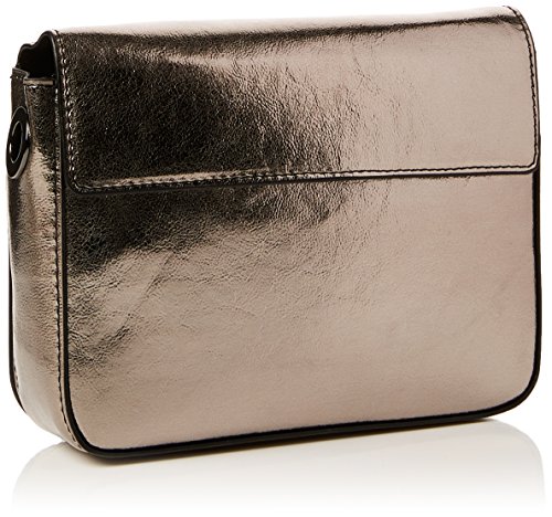 Calvin Klein - Night Out Small Shoulder Bag Metalic, Bolsos bandolera Mujer, Gris (Gun Metal), 7x15x21 cm (B x H T)