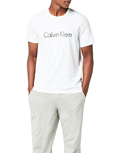 Calvin Klein S/S Crew Neck Camiseta, Blanco (White 100), Medium para Hombre