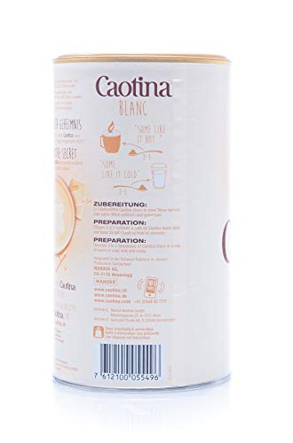 Caotina blanc, Cacao en Polvo de Chocolate Blanco Suizo, Bebida Caliente de Chocolate, Bote, 500 g