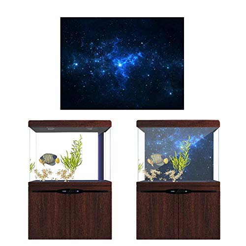 Cartel de Tanque de Peces Acuario Fondo Telón de Fondo de PVC Adhesivo Estrella de Polvo Cielo Estrellado Papel de Decoración Calcomanía Adsire-EU(91 * 41cm)