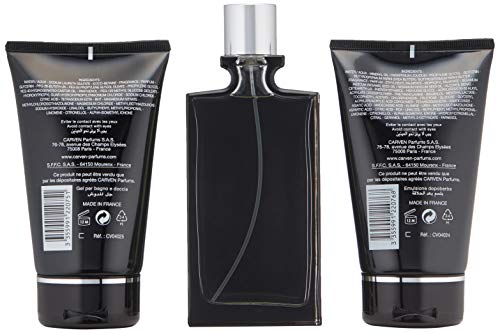 Carven Pour Homme – Set de regalo de 3 piezas de 3,33 oz Edt Spray, 3,33 oz After Shave Balm, 3,33 oz Bath and Shower GEL3 Stück