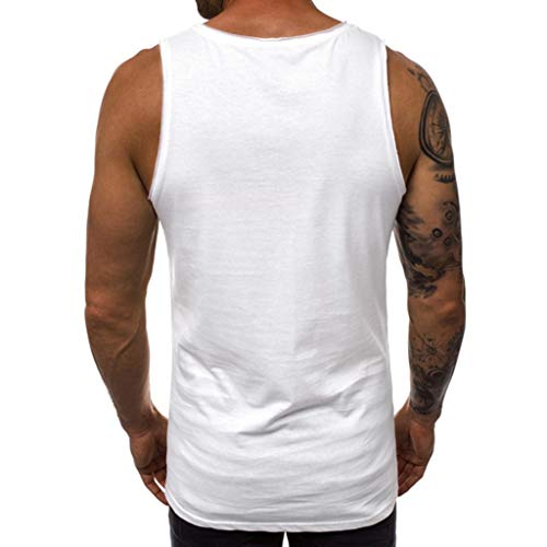 Chaleco de Verano para Hombre Camiseta sin Mangas Deportivos Casuales Camisetas de Tirantes Moda Estampado con Calaveras Suelto Casuales Deportivos Tank Tops MMUJERY