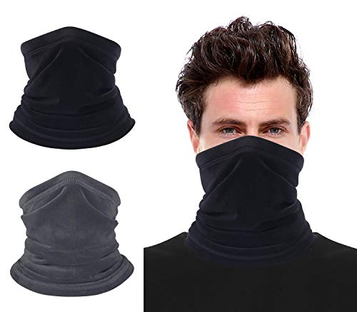 Chalier 2 Pack Braga Cuello Unisex Elastica Pañuelos Cabeza Multifunción Bufanda Bandana Bragas de Cabeza Turbante Magico Pasamontañas Tubo UV Pulsera Mascarilla para Hombre Mujer