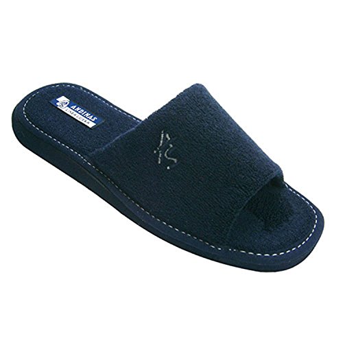 Chanclas de Caballero Puntera Abierta Toalla Andinas en Azul Marino Talla 45