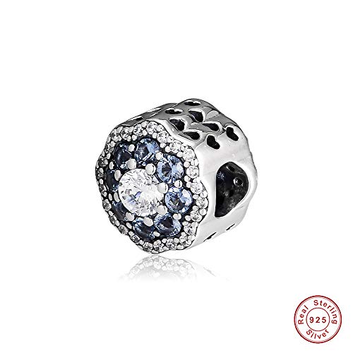 CHICBUY 2019 primavera azul flor grano 925 plata DIY se adapta para pulseras Pandora originales encanto joyería de moda