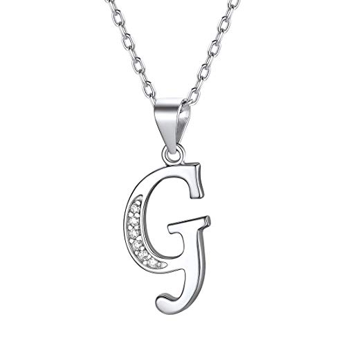 ChicSilver G Collares Elegantes Clásicos Letras Nombres Colgante Pequeño para Cuello Clavícula