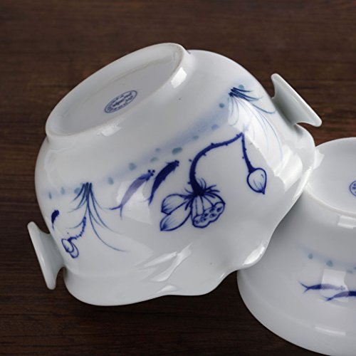 Chino jingde porcelana Lotus Peces Infusiones de tetera, taza rápida eléctrica de té gongfu Set