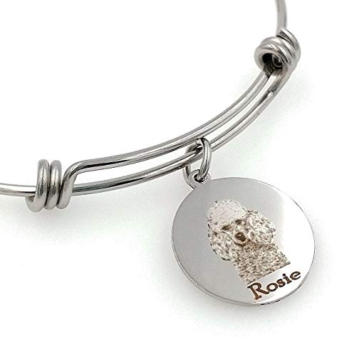 Chloe & Violet Jewelry Caniche Brazalete Pulsera-Personalizada, Grabado, Ampliable